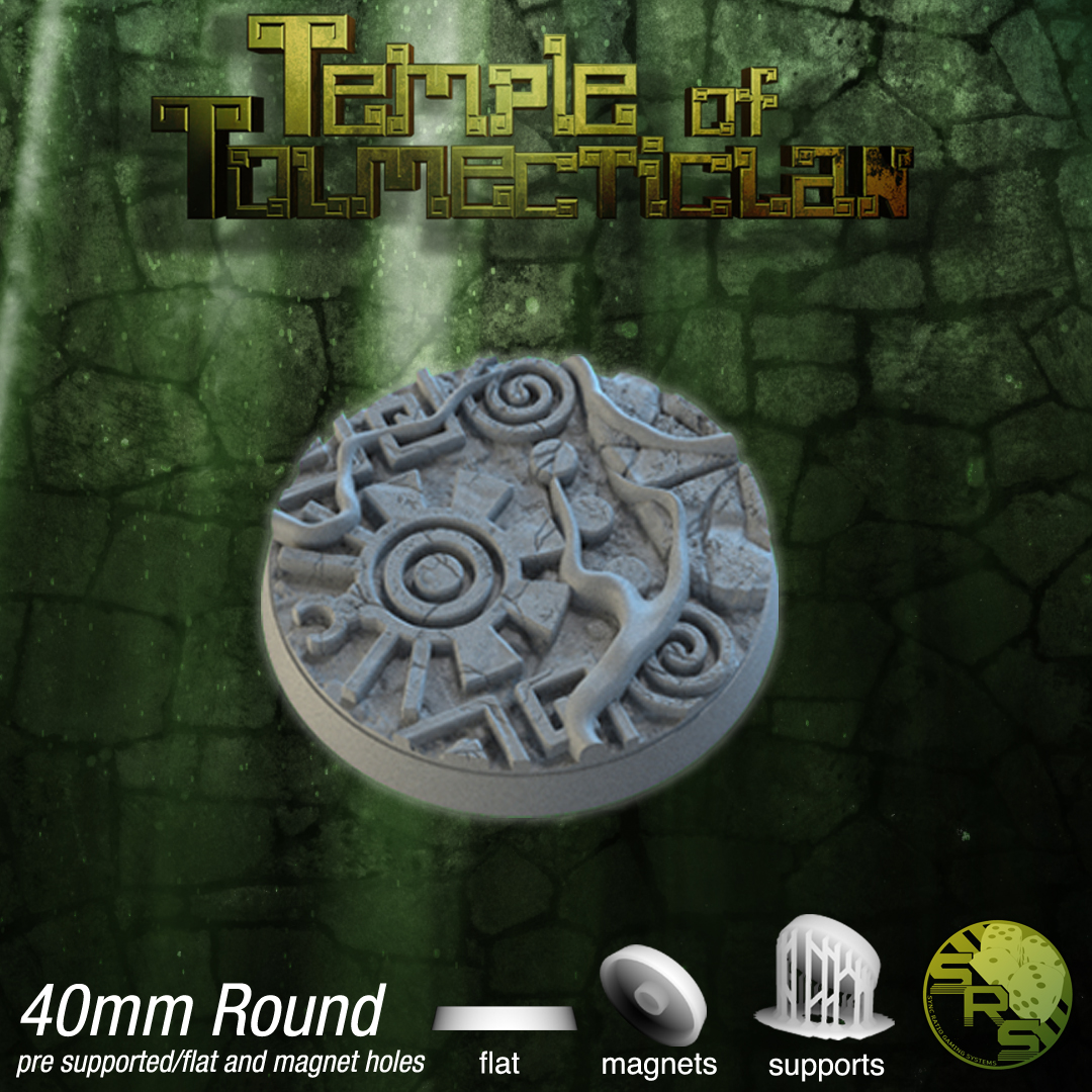 Azteken Base Set- Temple of Telmecticlan - Where Legends Stand 40mm rund unbemalt