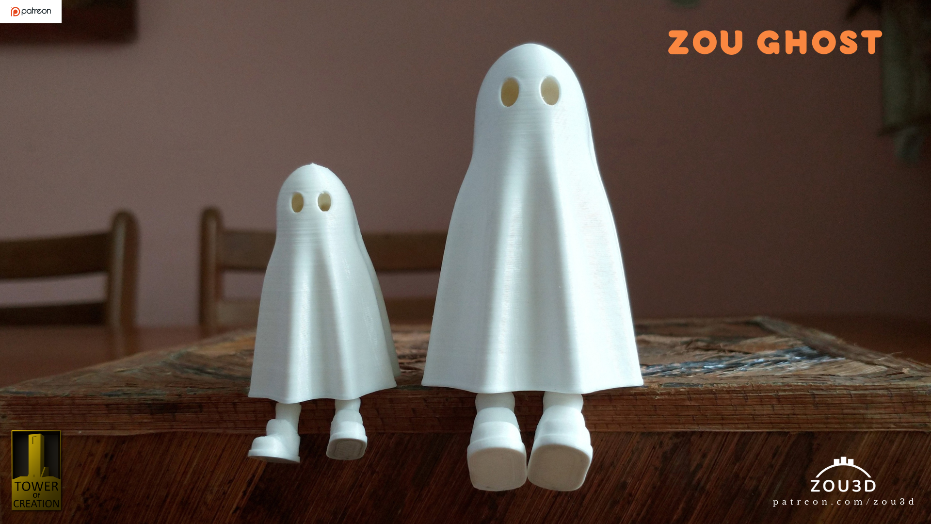Halloween Zou Ghost Toy with feet like on TikTok and youtube 5 cm Grau