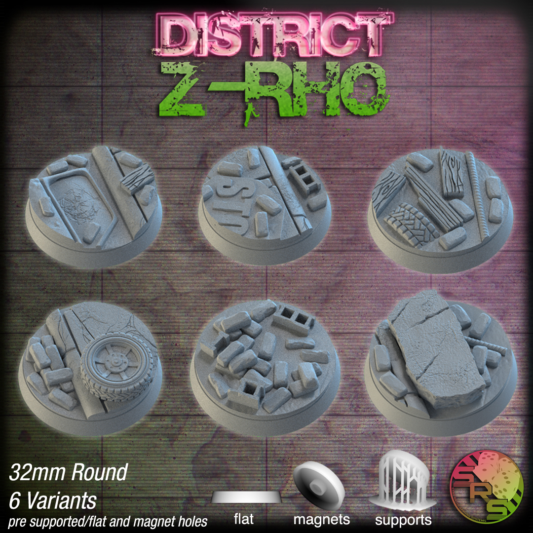 25mm rund Set (6 Bases) skaliert