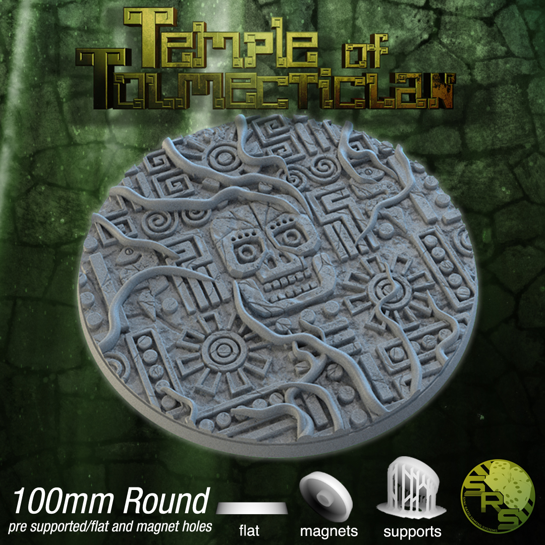 Azteken Base Set- Temple of Telmecticlan - Where Legends Stand 100mm rund handbemalt