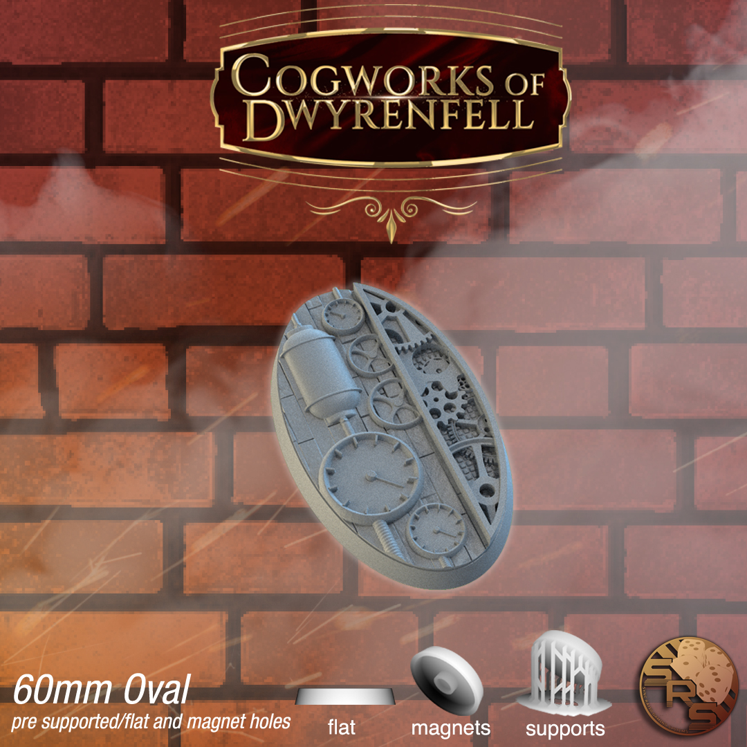 Dampfpunk Base Set - Cogworks Dwyrenfell 60mm oval handbemalt